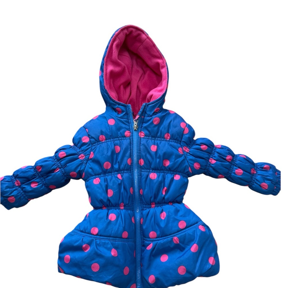 Blue Pink Polka Dot Kids Jacket Size 24M